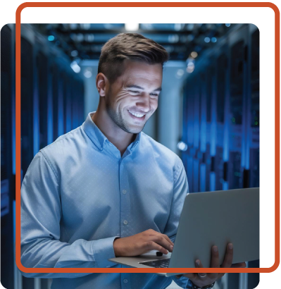 IT guy working on laptop