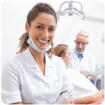 Female dentist smiling